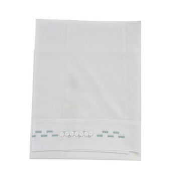Set lenzuolino neonata ricamo fiori verde