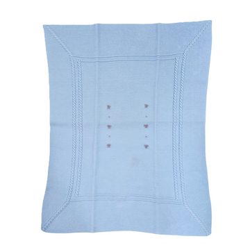 Set nascita filo cotone con treccia e fiocchetto