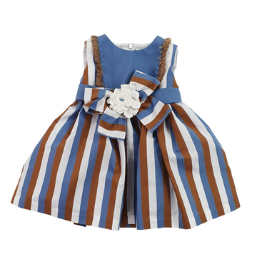 Abito bimba a righe con fiore Marlù
