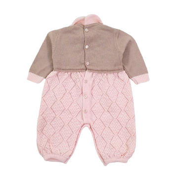 Tutina in lana bicolore con rouches