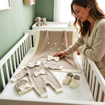 Set in lana nascita Neonata con Fiocco