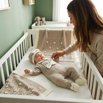 Tutina in lana merino Neonata con Fiocco