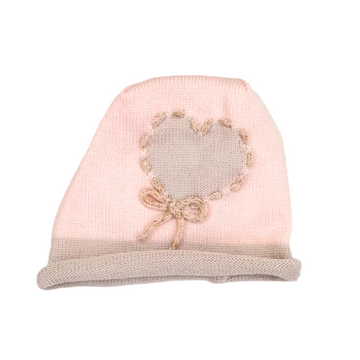 Cappellino neonata in lana con cuore