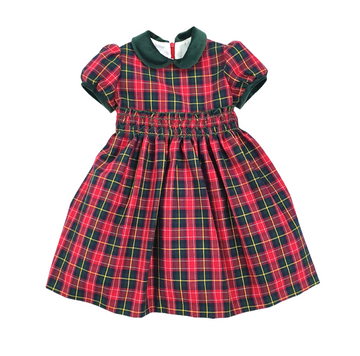 Abito tartan con ricamo punto smock Colorichiari
