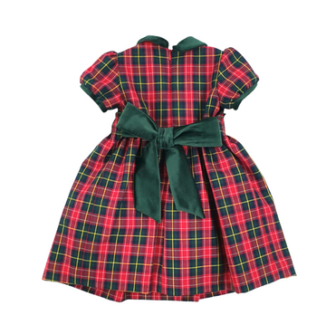 Abito tartan con ricamo punto smock Colorichiari