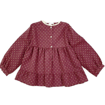 Blouse Bambina floreale con pizzo