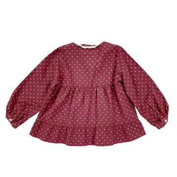 Blouse Bambina floreale con pizzo