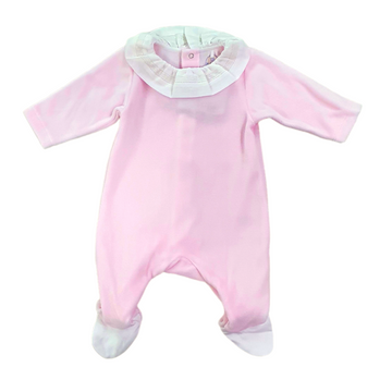 Tutina in ciniglia collo ricamato Laranjinha