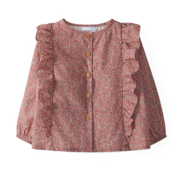 Blouse bimba stampa fiori con volant