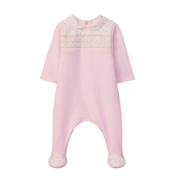 Tutina neonata ciniglia con punto smock