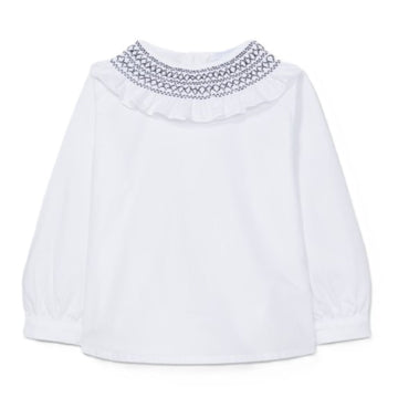 Blouse bimba con collo punto smock