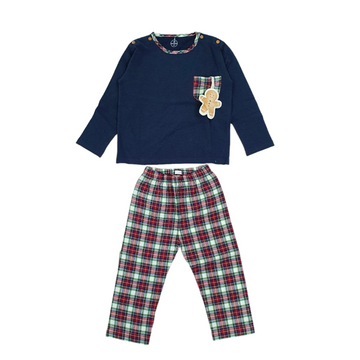 Pigiama in cotone caldo tartan Laranjinha