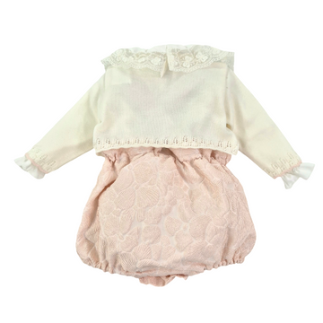 Completo salopette tessuto broccato