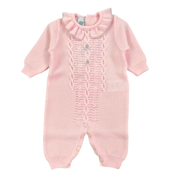 Tutina in lana con ricamo trecce