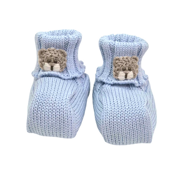 Scarpina in lana con ricamo orsetto