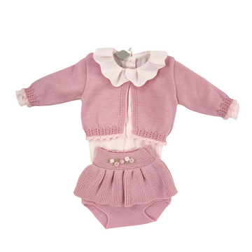 Completo neonata 3 pezzi roselline