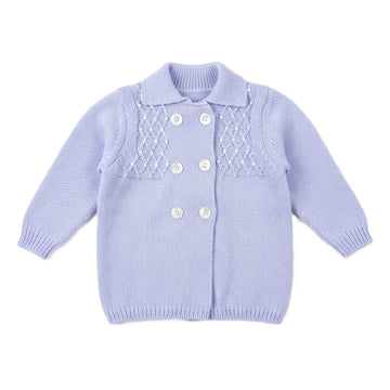 Cappottino neonato punto smock doppio petto