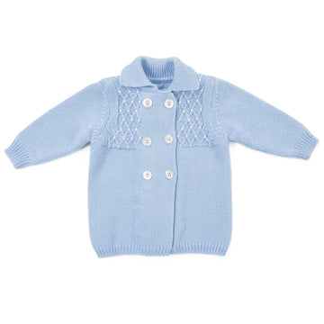 Cappottino neonato punto smock doppio petto