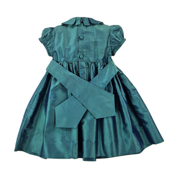 Abito cerimonia Bimba in shantung con punto smock