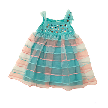 Abito in tulle e strass all over