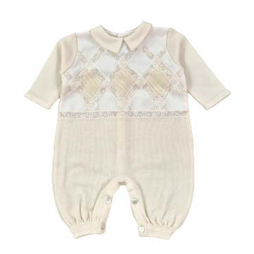 Pagliaccetto in pura lana e pizzo valenciennes