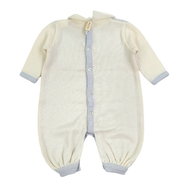 Pagliaccetto in lana e valenciennes