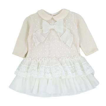 Abito cerimonia in lana con fiocco Ladia