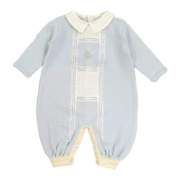 Pagliaccetto in lana con valenciennes