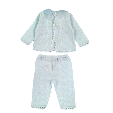 Completo in filo con ricamo e valenciennes Ladia