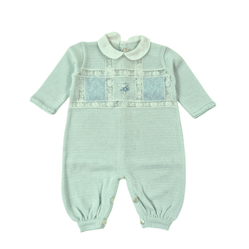 Pagliaccetto in filo con ricamo e valenciennes Ladia