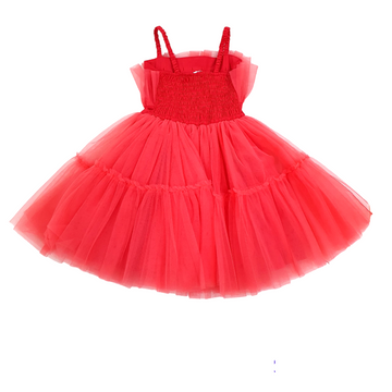 Abito vita alta in tulle con balza