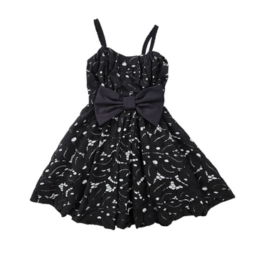 Abito girl in pizzo sangallo con fiocco