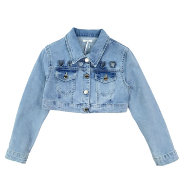 Giubbino girl jeans con cuori Lù Lù