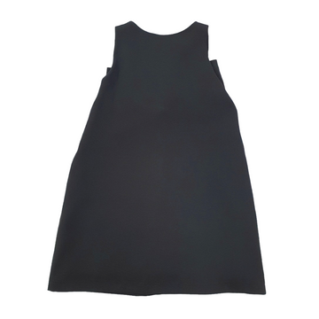 Abito girl nero smanicato con fiocco