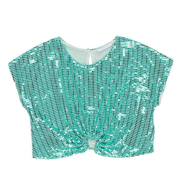 T-shirt Girl corta con paillettes