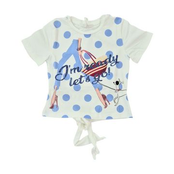 T-shirt bimba cut-on con stampa strass