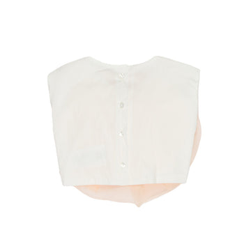 Top bambina con fiocco all over