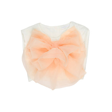 Top bambina con fiocco all over