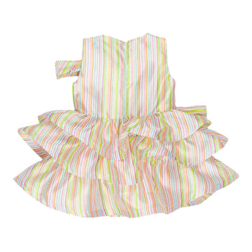 Abito bambina a righe con balze