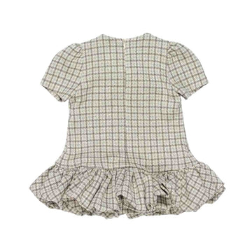 Abito Bimba con fiocco e balza in pied de poul