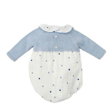 Pagliaccetto Neonato misto cotone con pois