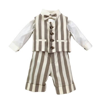 Completo neonato cerimonia con salopette