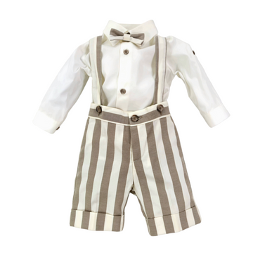 Completo neonato cerimonia con salopette