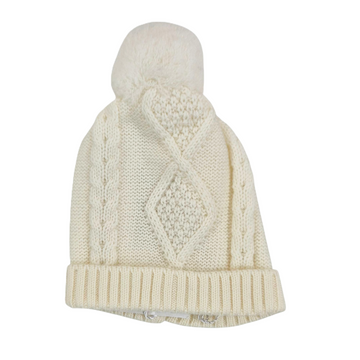 Cappellino neonati in pura lana con rombi