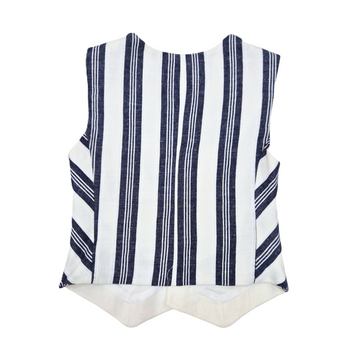 Gilet bimbo in lino e cotone a righe