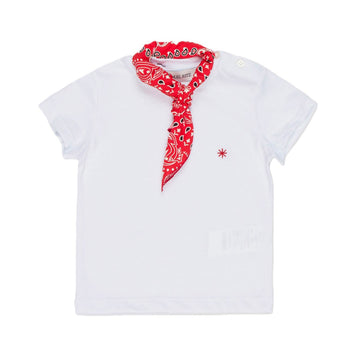 T-shirt baby in cotone con foulard