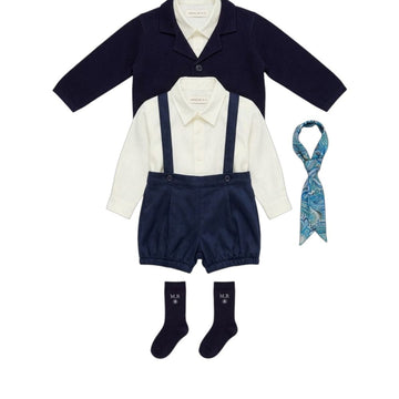 Completo Baby con salopette foulard