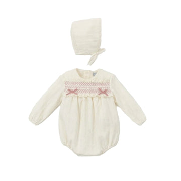 Pagliaccetto Neonata punto smock Rosa