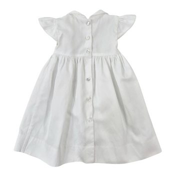 Abito neonata con ricamo punto smock e roselline