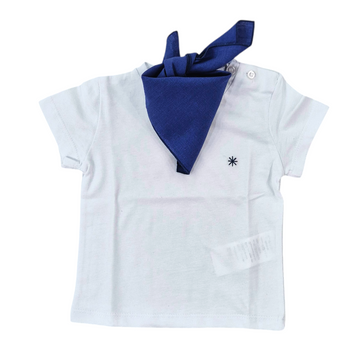 T-shirt baby in cotone con foulard
